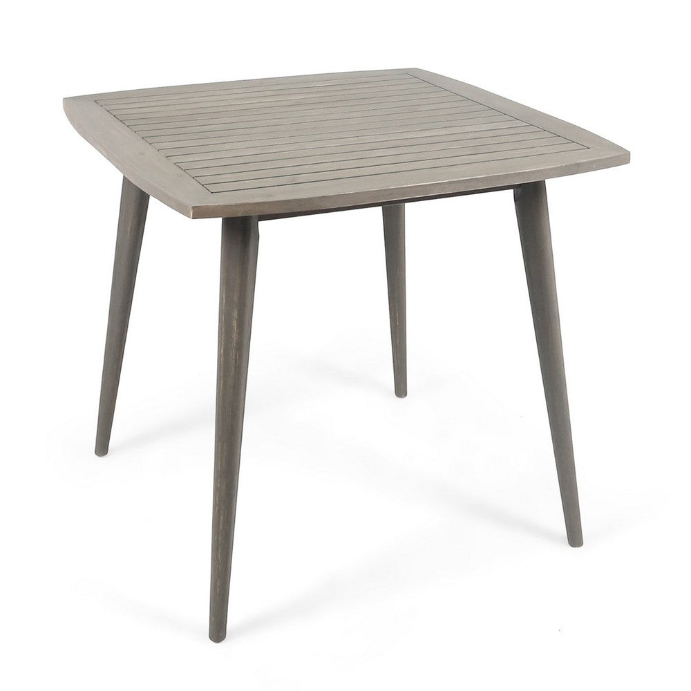 Lexy Outdoor Dining Chair, Square 36" Top, Gray Acacia Wood