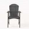 Pima Outdoor Dining Chair Set of 2, Adirondack Dark Gray