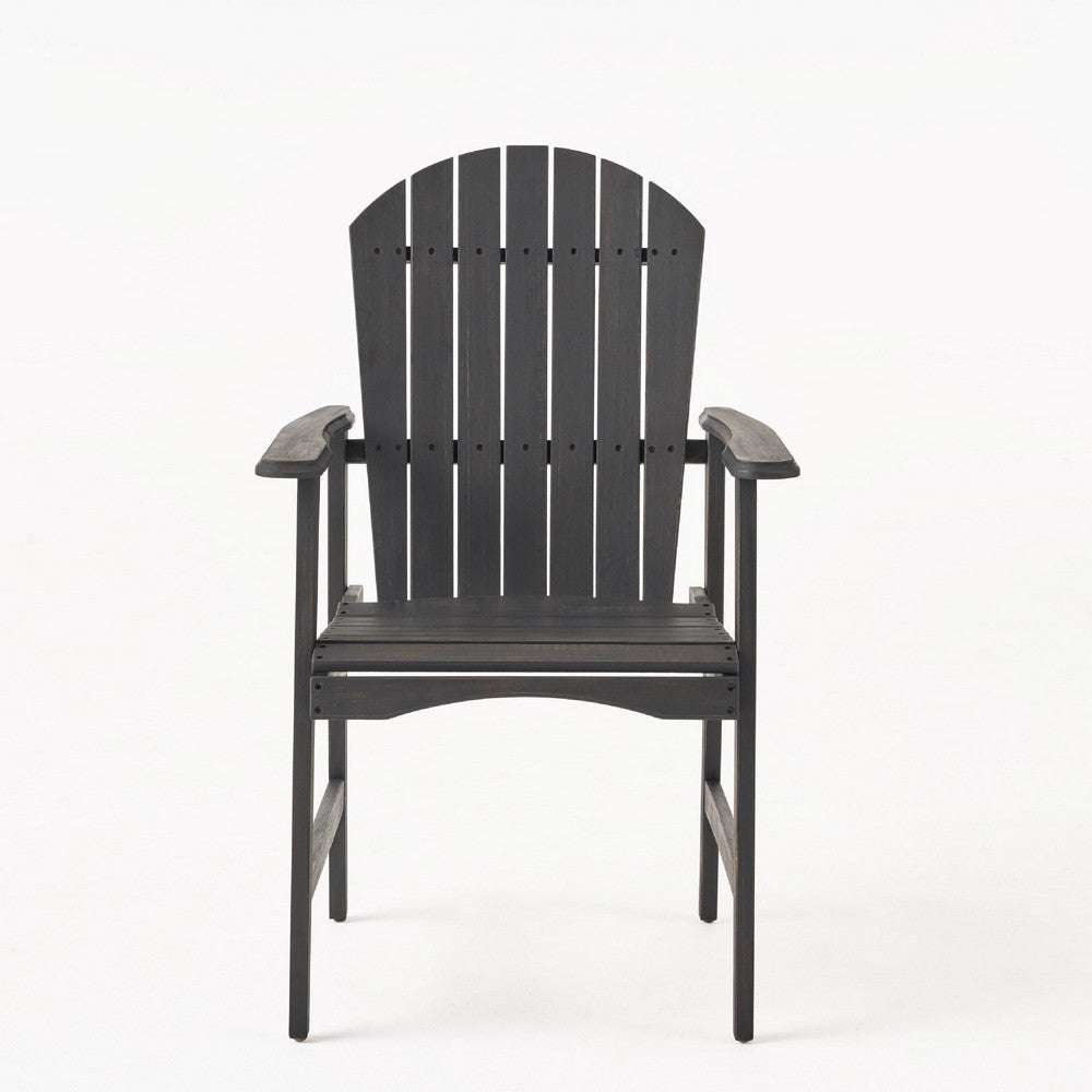 Pima Outdoor Dining Chair Set of 2, Adirondack Dark Gray