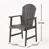 Pima Outdoor Dining Chair Set of 2, Adirondack Dark Gray Acacia Wood