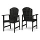 Pima Outdoor Dining Chair Set of 2, Adirondack Dark Gray Acacia Wood