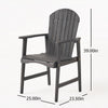 Pima Outdoor Dining Chair Set of 2, Adirondack Dark Gray
