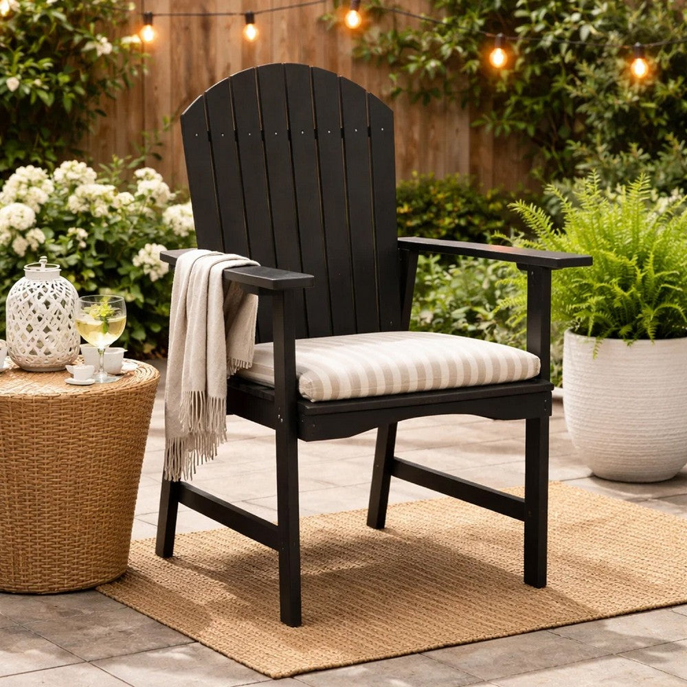 Pima Outdoor Dining Chair Set of 2, Adirondack Dark Gray Acacia Wood