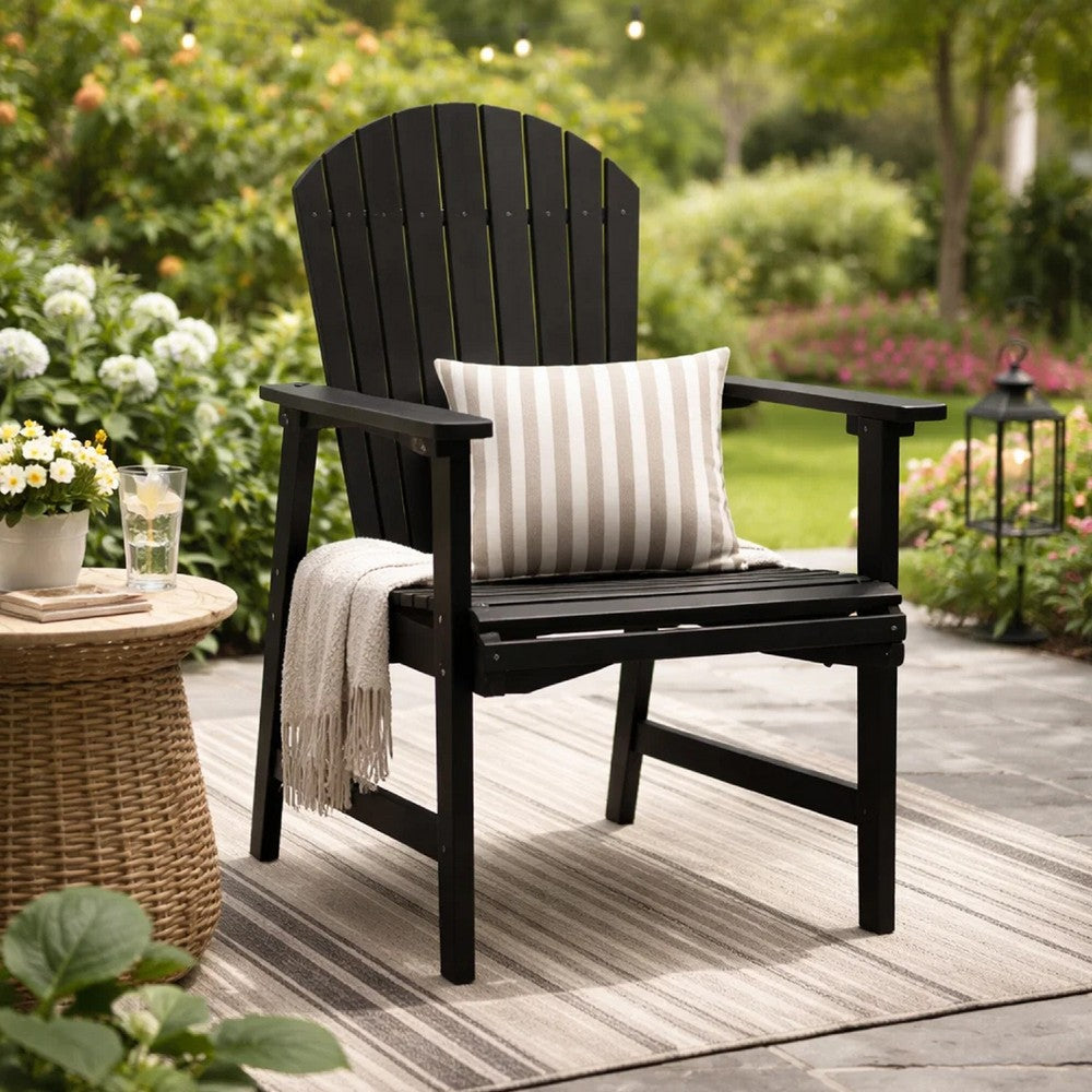 Pima Outdoor Dining Chair Set of 2, Adirondack Dark Gray