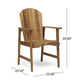 Pima Outdoor Dining Chair Set of 2, Adirondack Brown Wood