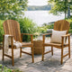 Pima Outdoor Dining Chair Set of 2, H Frame, Adirondack Brown Acacia Wood
