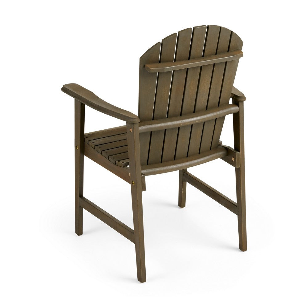 Pima Outdoor Dining Chair Set of 2 Adirondack Taupe Wood