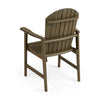 Pima Outdoor Dining Chair Set of 2, Adirondack Taupe Gray Acacia Wood