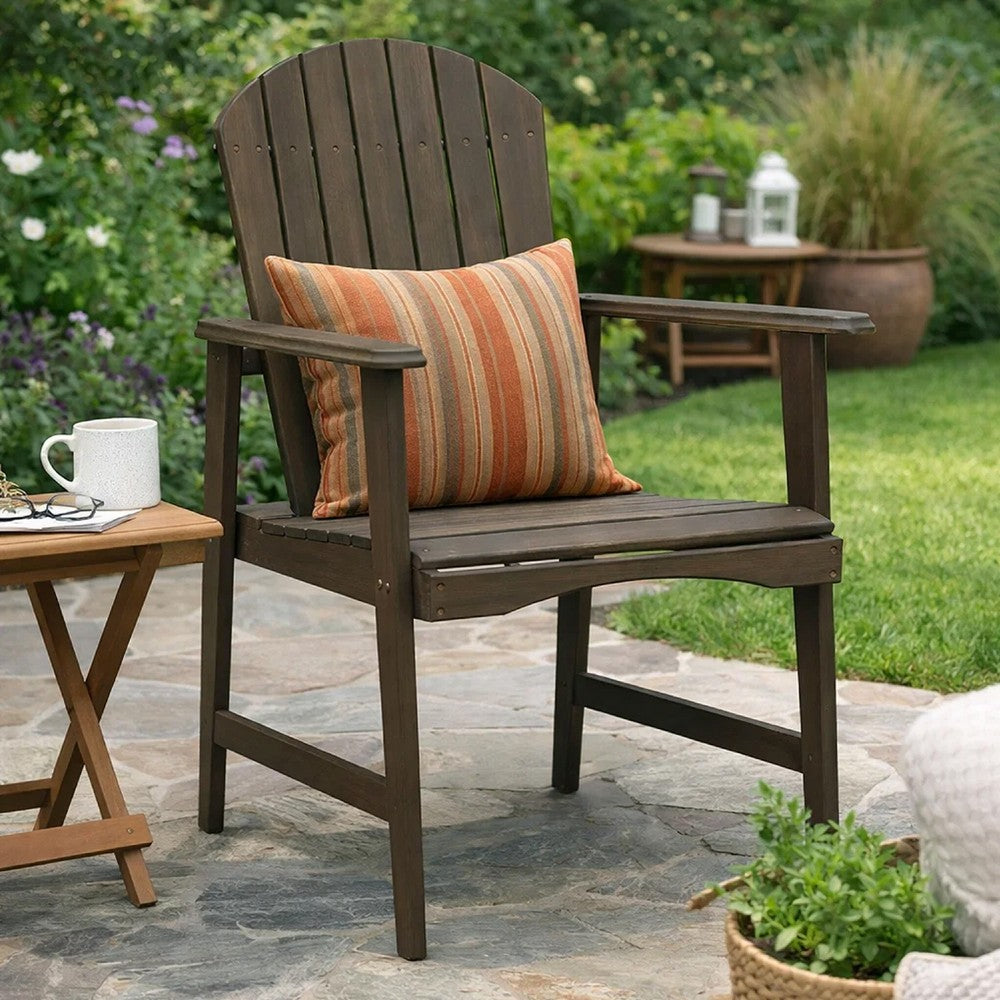 Pima Outdoor Dining Chair Set of 2 Adirondack Taupe Wood