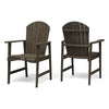 Pima Outdoor Dining Chair Set of 2, Adirondack Taupe Gray Acacia Wood