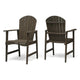 Pima Outdoor Dining Chair Set of 2, Adirondack Taupe Gray Acacia Wood