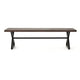 Romita Outdoor Dining Bench X Legs Brown Metal Black Steel 63 Inch