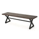Romita Outdoor Dining Bench X Legs Brown Metal Black Steel 63 Inch
