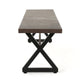 Romita Outdoor Dining Bench X Legs Brown Metal Black Steel 63 Inch