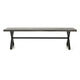 Romita Outdoor Dining Bench, Gray Metal, Black Steel, 63"