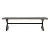 Romita Outdoor Dining Bench X Shape Legs Gray Metal Black Steel 63 Inch