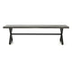 Romita Outdoor Dining Bench X Shape Legs Gray Metal Black Steel 63 Inch