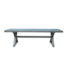 Jica Outdoor Dining Bench, X Legs, Dark Gray Metal, 59"