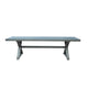 Jica Outdoor Dining Bench, X Legs, Dark Gray Metal, 59"