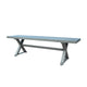 Jica Outdoor Dining Bench, X Legs, Dark Gray Metal, 59"