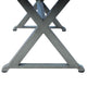 Jica Outdoor Dining Bench, X Legs, Dark Gray Metal, 59"