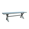 Jica Outdoor Dining Bench, X Legs, Dark Gray Metal, 59"