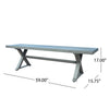 Jica Outdoor Dining Bench, X Legs, Dark Gray Metal, 59"