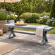 Jica Outdoor Dining Bench, X Legs, Dark Gray Metal, 59"