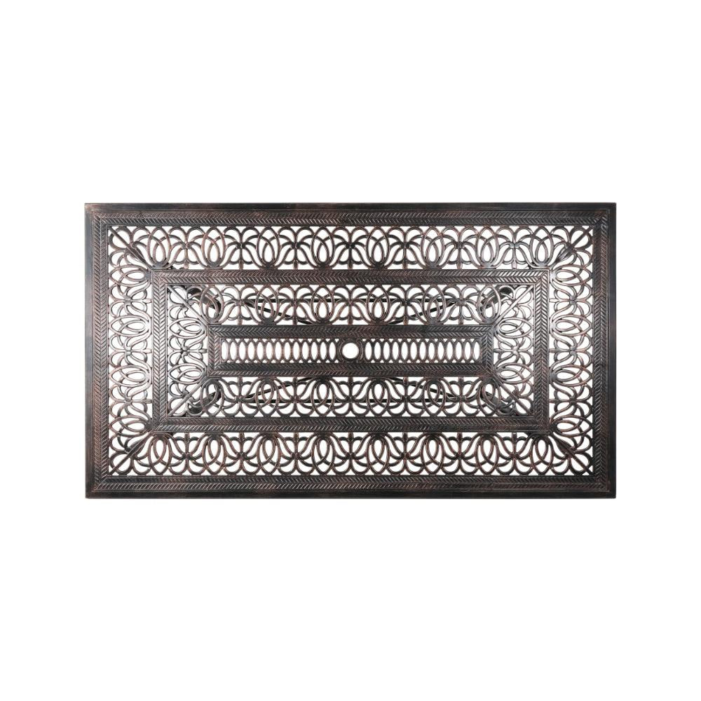 Shaili Outdoor Dining Table Rectangular 68 Inch Shiny Copper Cast Metal BM323379