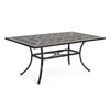 Shaili Outdoor Dining Table, Rectangular 68 Inch, Shiny Copper Cast Metal