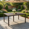 Riley Outdoor Dining Table, Square 61" Glossy Black Metal
