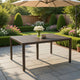 Riley Outdoor Dining Table, Square 61" Glossy Black Metal