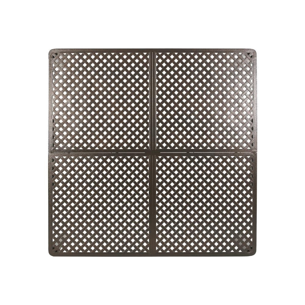 Riley Outdoor Dining Table Glossy Black Metal Lattice Square 61 Inch BM323380