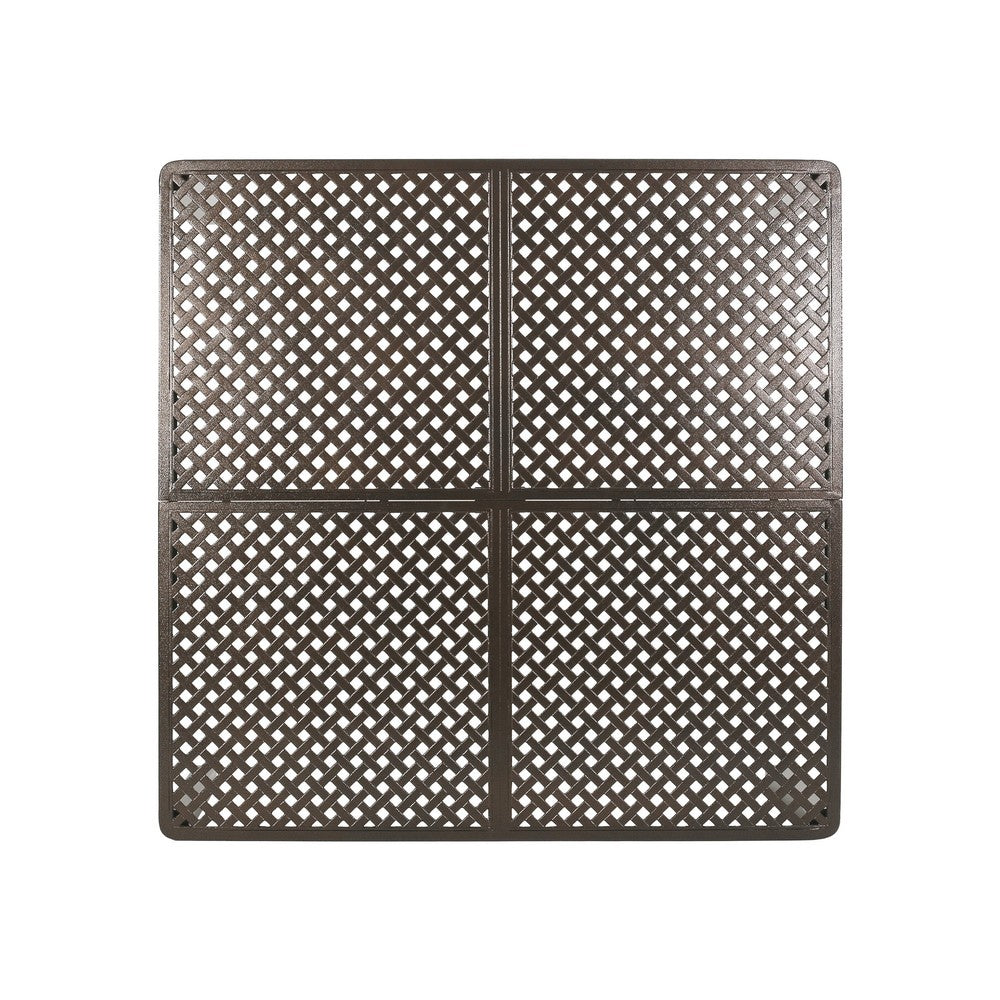 Riley Outdoor Dining Table, Square 61" Glossy Black Metal