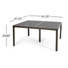 Riley Outdoor Dining Table, Square 61" Glossy Black Metal