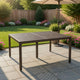 Riley Outdoor Dining Table, Square 61" Glossy Black Metal