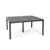 Riley Outdoor Dining Table, Square 61" Glossy Black Metal