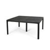 Riley Outdoor Dining Table, Square 61 Inch Matte Black Metal Lattice