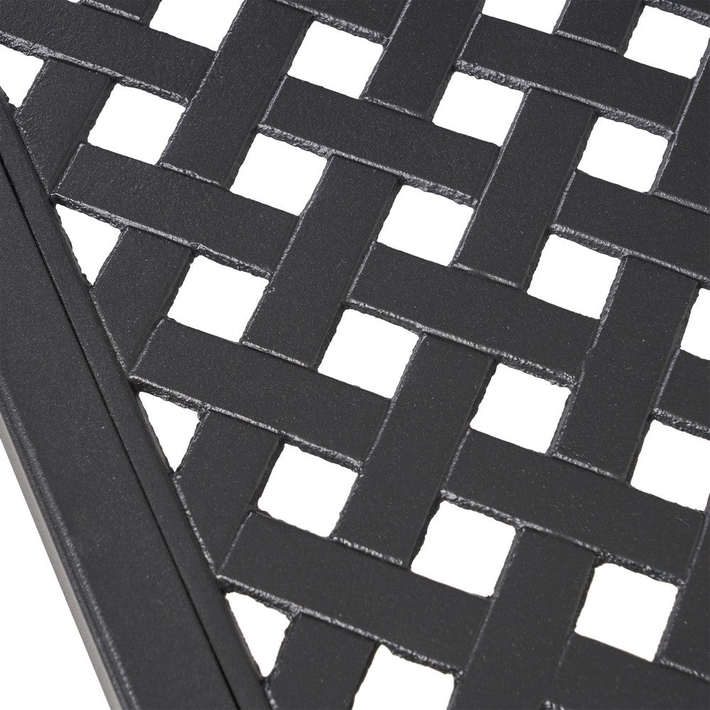 Riley Outdoor Dining Table, Square 61" Matte Black Metal