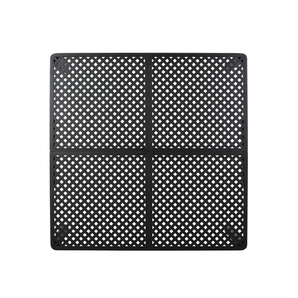 Riley Outdoor Dining Table Square 61 Inch Matte Black Metal Lattice BM323381