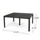 Riley Outdoor Dining Table, Square 61" Matte Black Metal