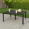 Riley Outdoor Dining Table, Square 61 Inch Matte Black Metal Lattice