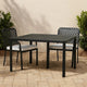 Riley Outdoor Dining Table, Square 61 Inch Matte Black Metal Lattice