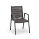 Teny Outdoor Dining Chair Set of 2, Dark Gray Metal. Woven Rope Seat Back