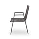 Teny Outdoor Dining Chair Set of 2, Dark Gray Metal. Woven Rope Seat Back