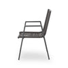 Teny Outdoor Dining Chair Set of 2, Rope Seat, Gray Metal