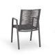 Teny Outdoor Dining Chair Set of 2, Dark Gray Metal. Woven Rope Seat Back