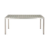 Eoin Outdoor Dining Table Rectangular 71 Inch Gray Faux Wood Metal Frame BM323385