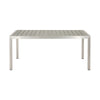 Eoin Outdoor Dining Table, 71" Gray Faux Wood, Metal Frame