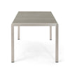 Eoin Outdoor Dining Table, 71" Gray Faux Wood, Metal Frame